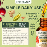 NUTRELICA Gotas sin alcohol: fórmula limpia para absorción eficiente.