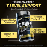Nutrex Alpha-T Magnum, cápsulas en primer plano para potencia y enfoque diario