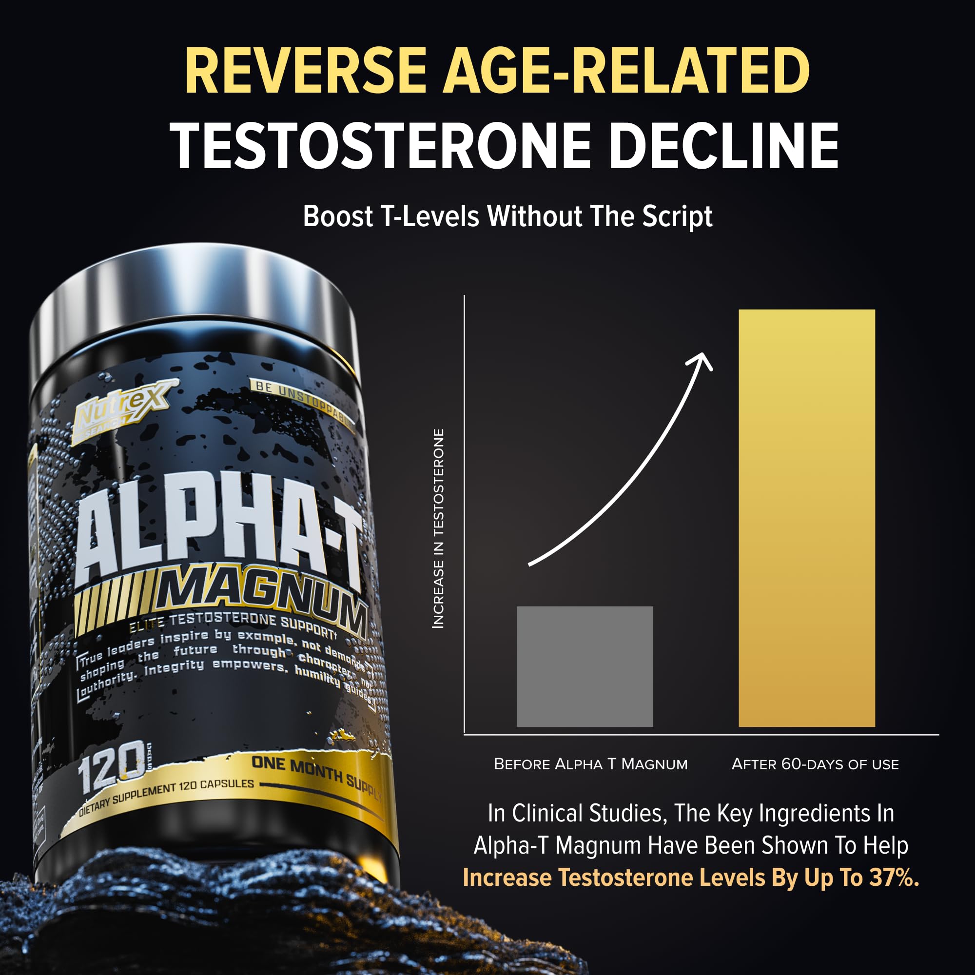 Frasco interior de Alpha-T Magnum en atril de gimnasio