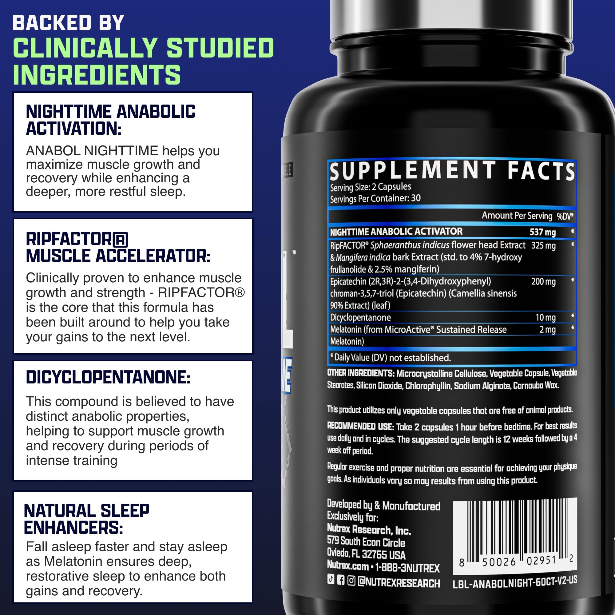 Nutrex Anabol PM: recuperación muscular tras entrenamiento