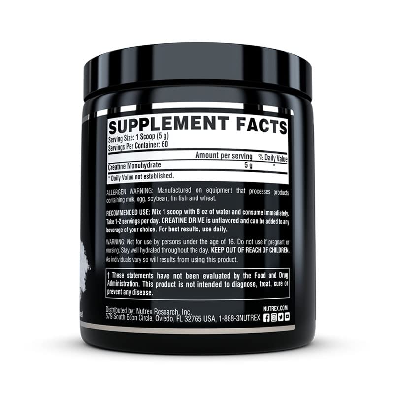 Nutrex Research Creatina Monohidratada, medidor 5 g para dosis precisa