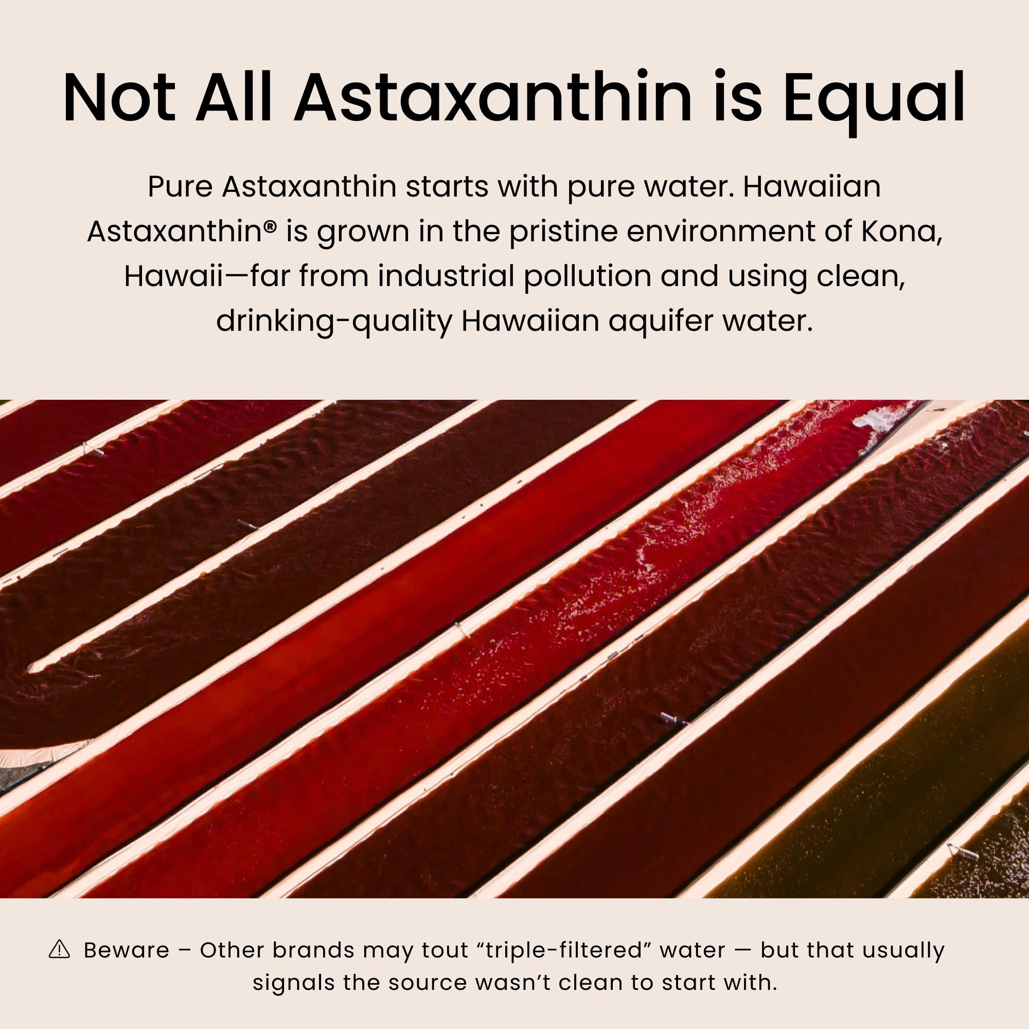 Agua pura de estanque hawaiano para BioAstin
