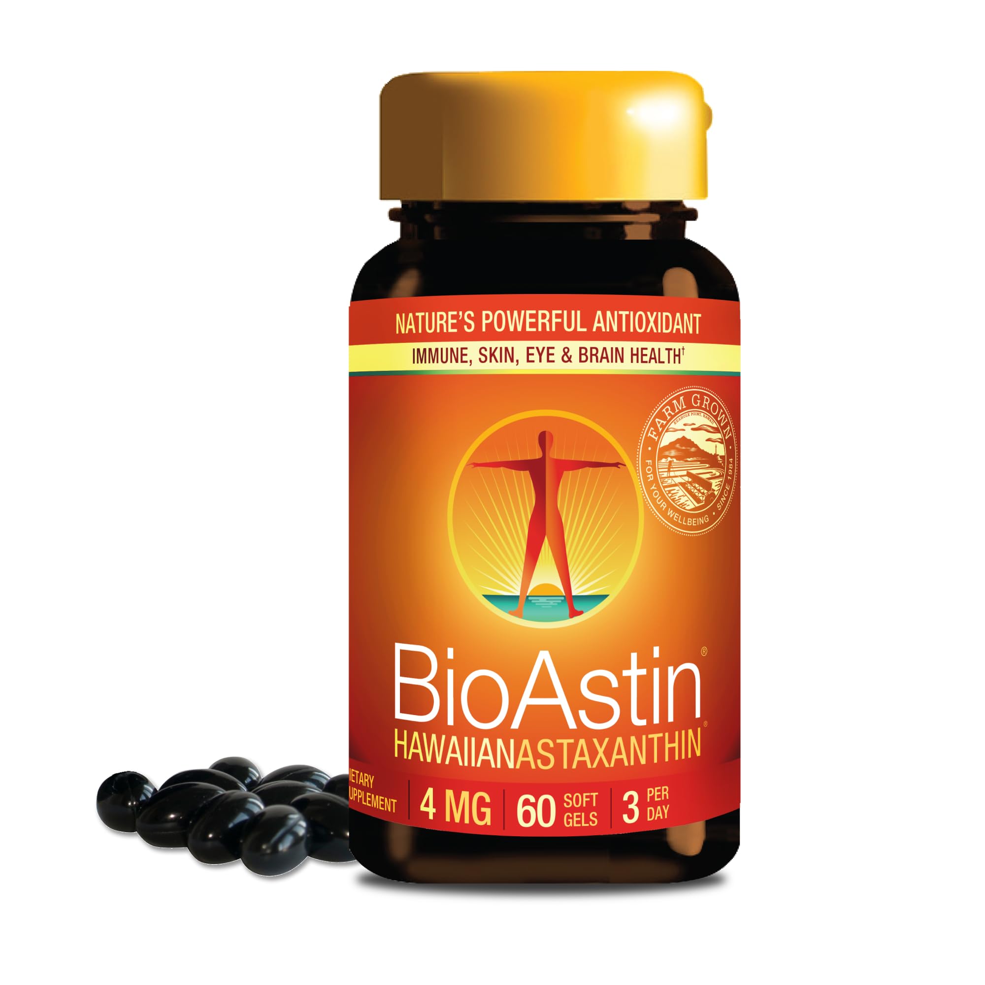 Botella de Nutrex Hawaii BioAstin con astaxantina para apoyo visual diario