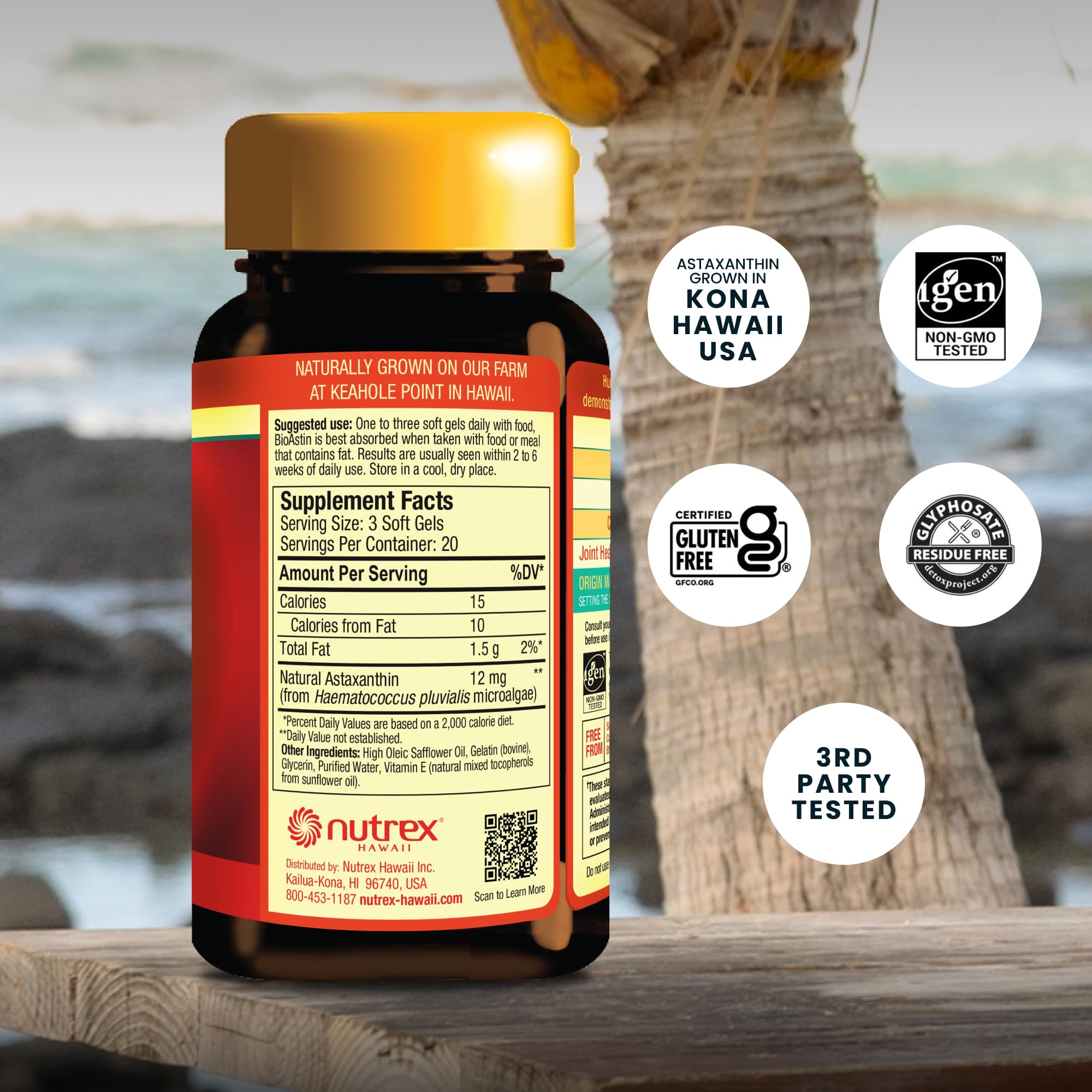 Cápsulas blandas BioAstin de Nutrex Hawaii listas para uso diario