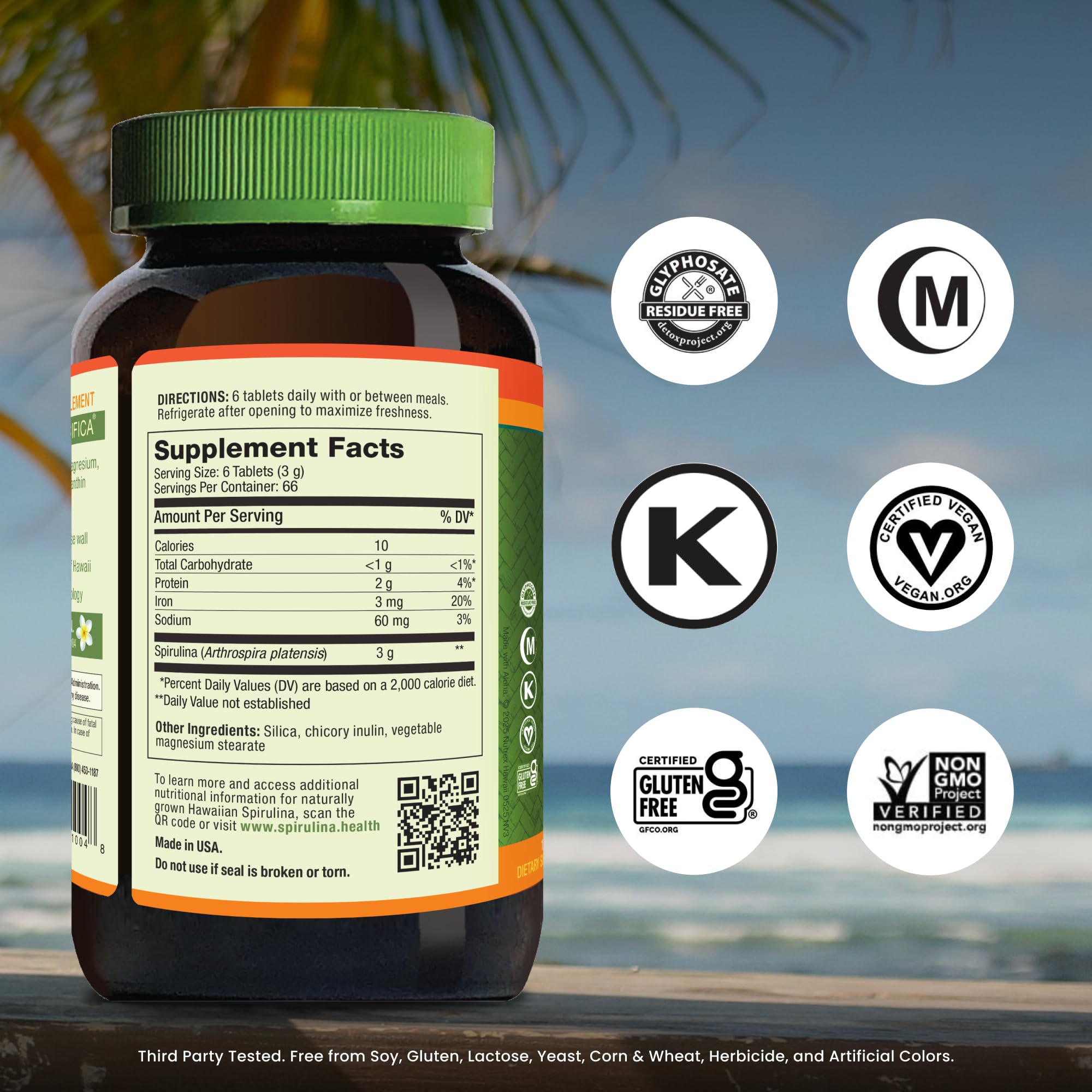 Nutrex Hawaii Espirulina Pura: tabletas veganas para batidos y desayunos saludables.