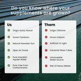 Nutrex Hawaii JointAstin, cultivo de algas en Kona para una fuente natural de astaxantina.