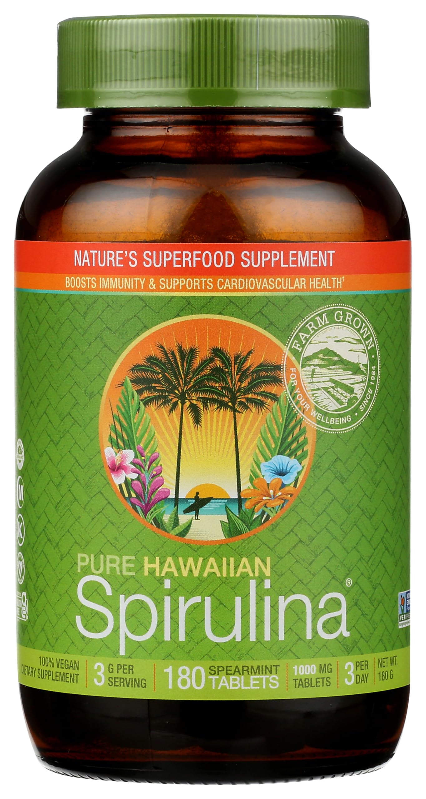 Nutrex Hawaii Spirulina, botella, soporte natural para energía y bienestar diario.