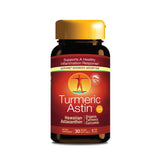 Nutrex Hawaii TurmericAstin, botella con cápsulas veganas para apoyo antioxidante diario.