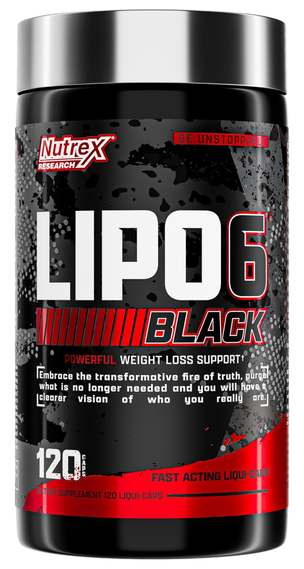 Nutrex Lipo-6 Black Max envase muestra el diseño para quemar grasa y conveniencia