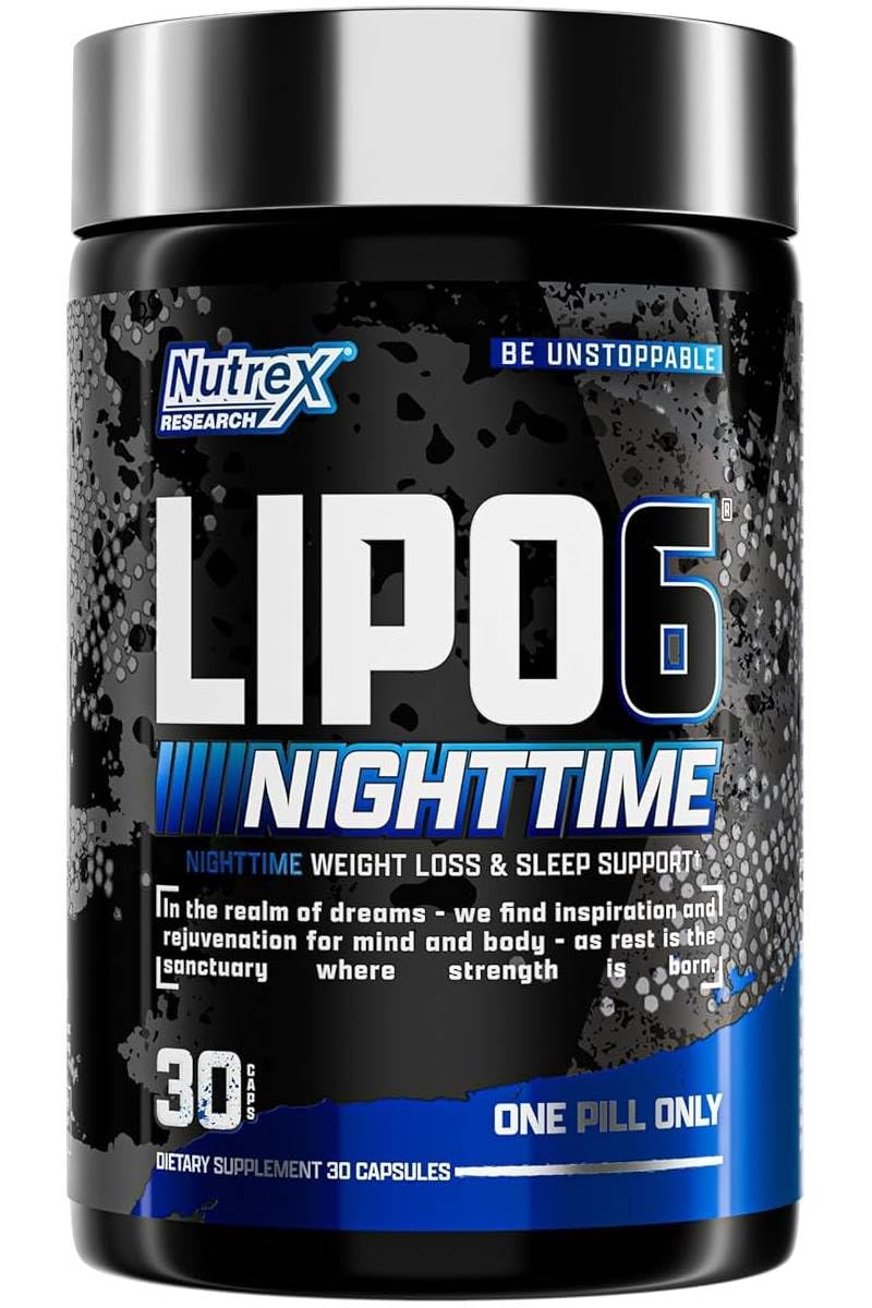 Nutrex Lipo 6 Nighttime caja exterior lista para venta.