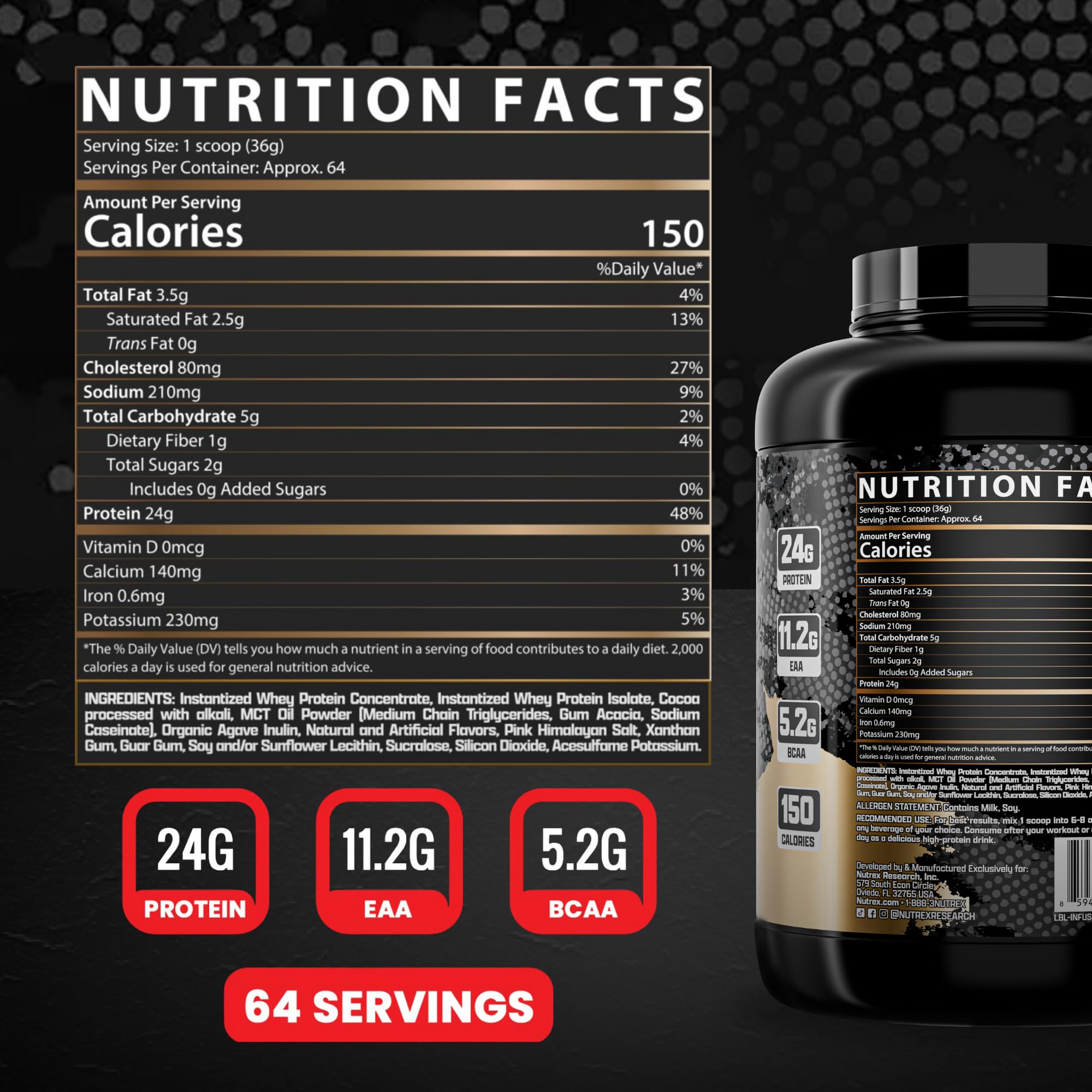 Nutrex Muscle Infusion bote chocolate 5 lb listo para mezclar en cualquier momento