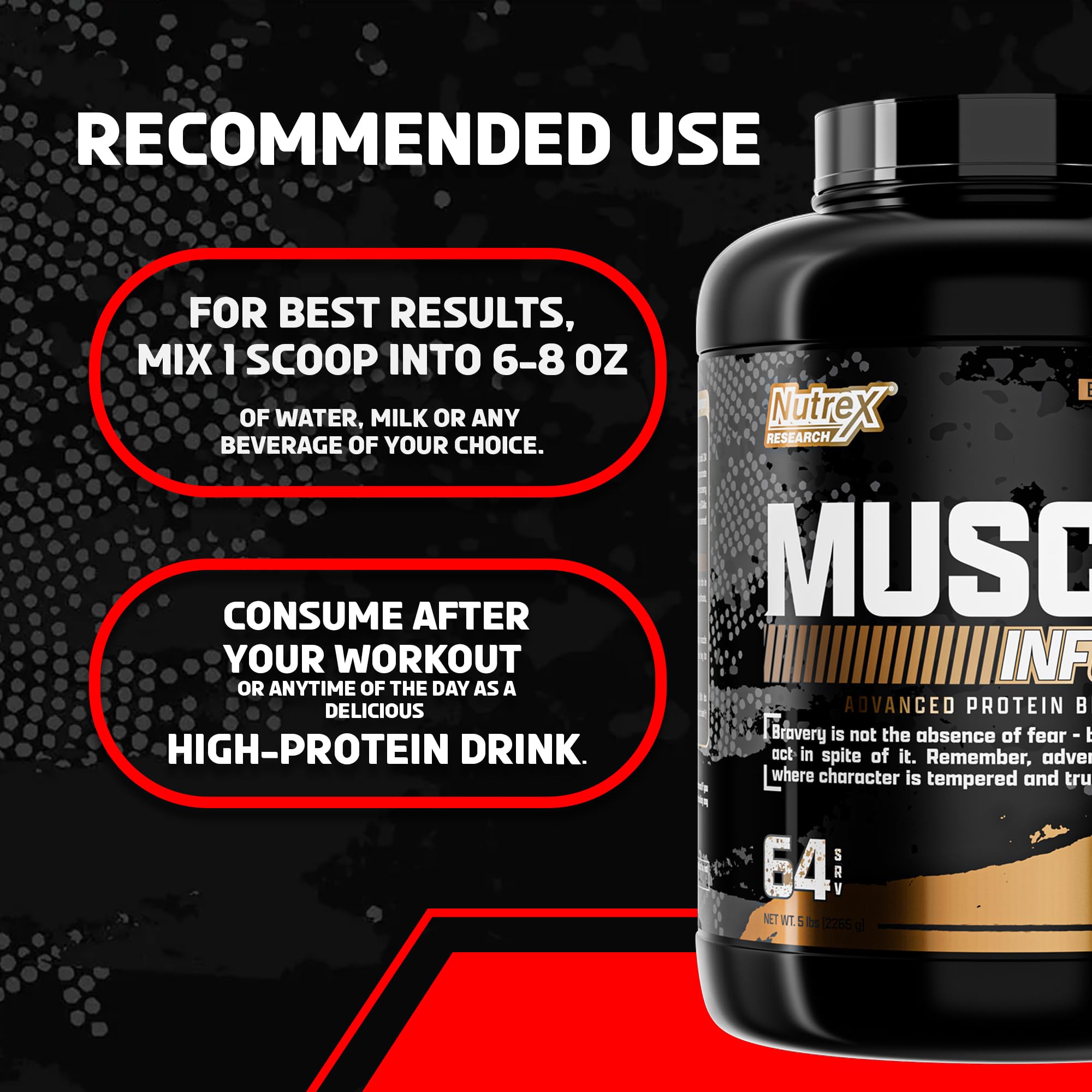 Nutrex Muscle Infusion medidor incluido para porciones consistentes