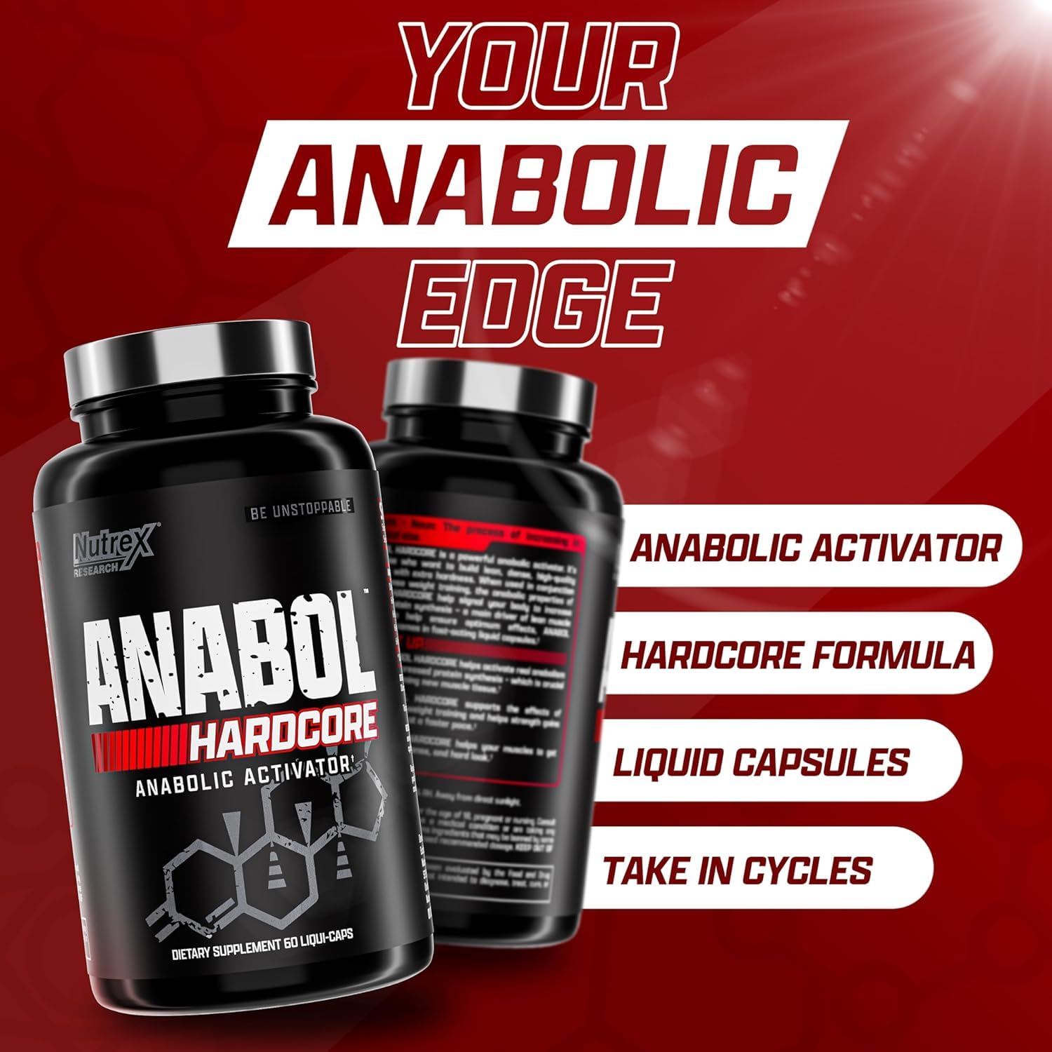Nutrex Research Anabol Hardcore dosis, opción vegetariana para músculo magro.