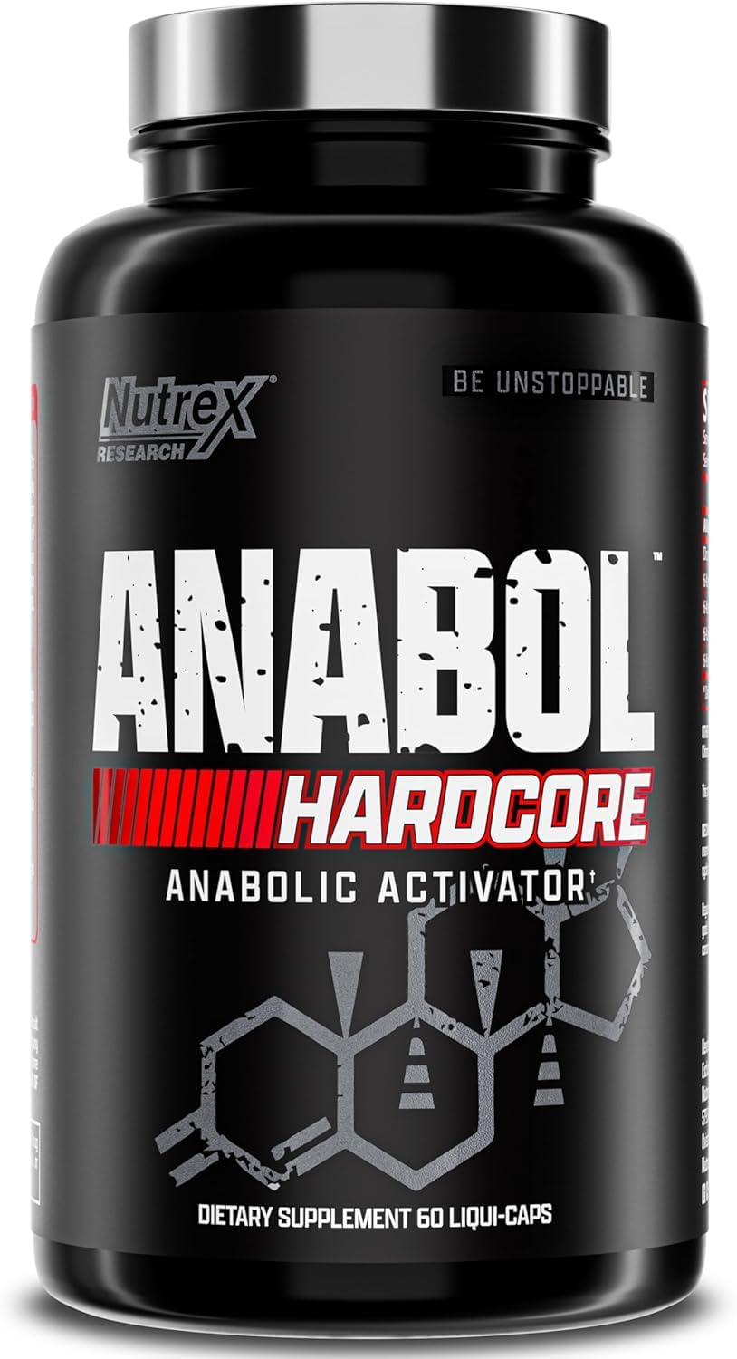 Nutrex Research Anabol Hardcore frasco de cápsulas para ganar músculo magro.