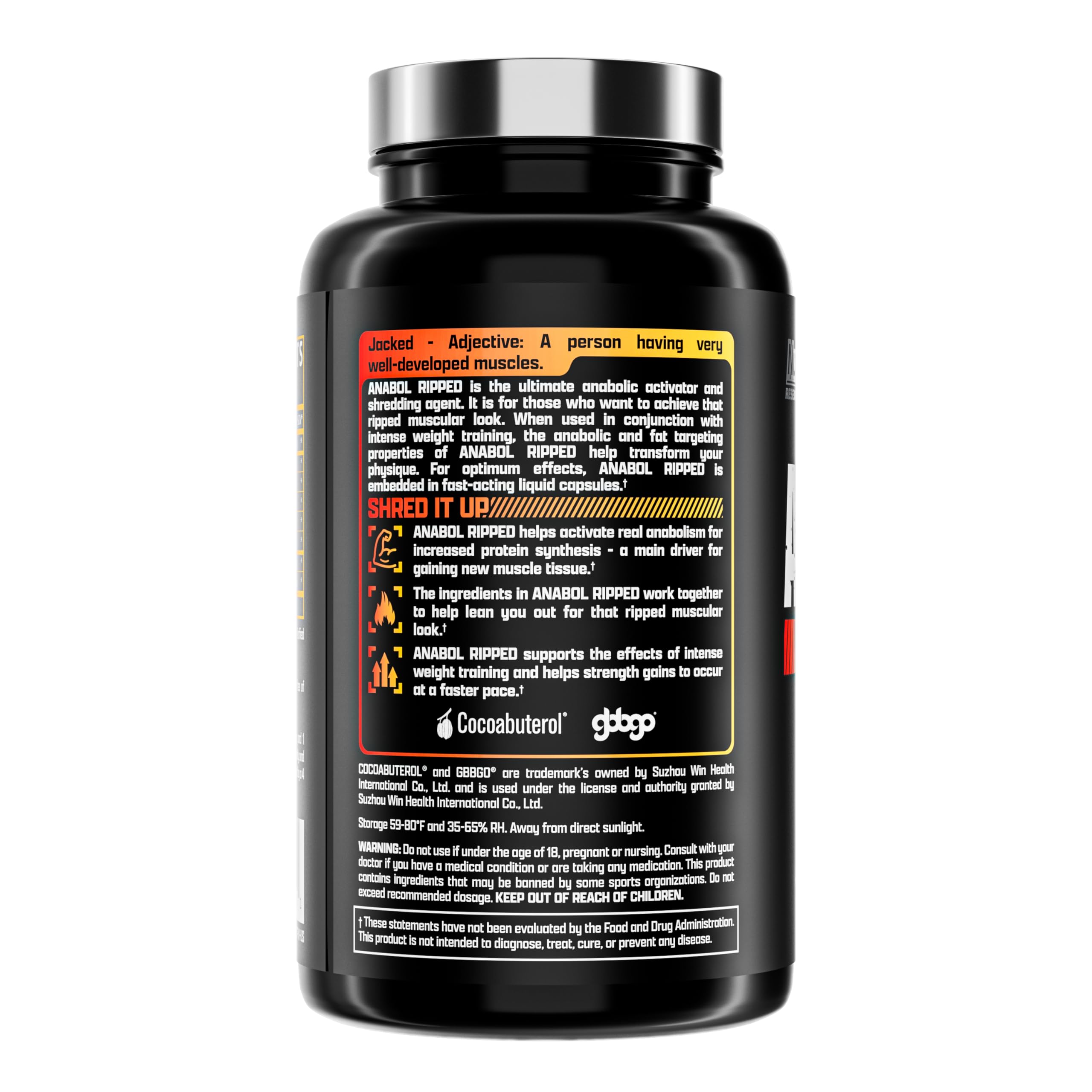 Nutrex Research Anabol Ripped: empaque general de 60 cápsulas para uso diario.