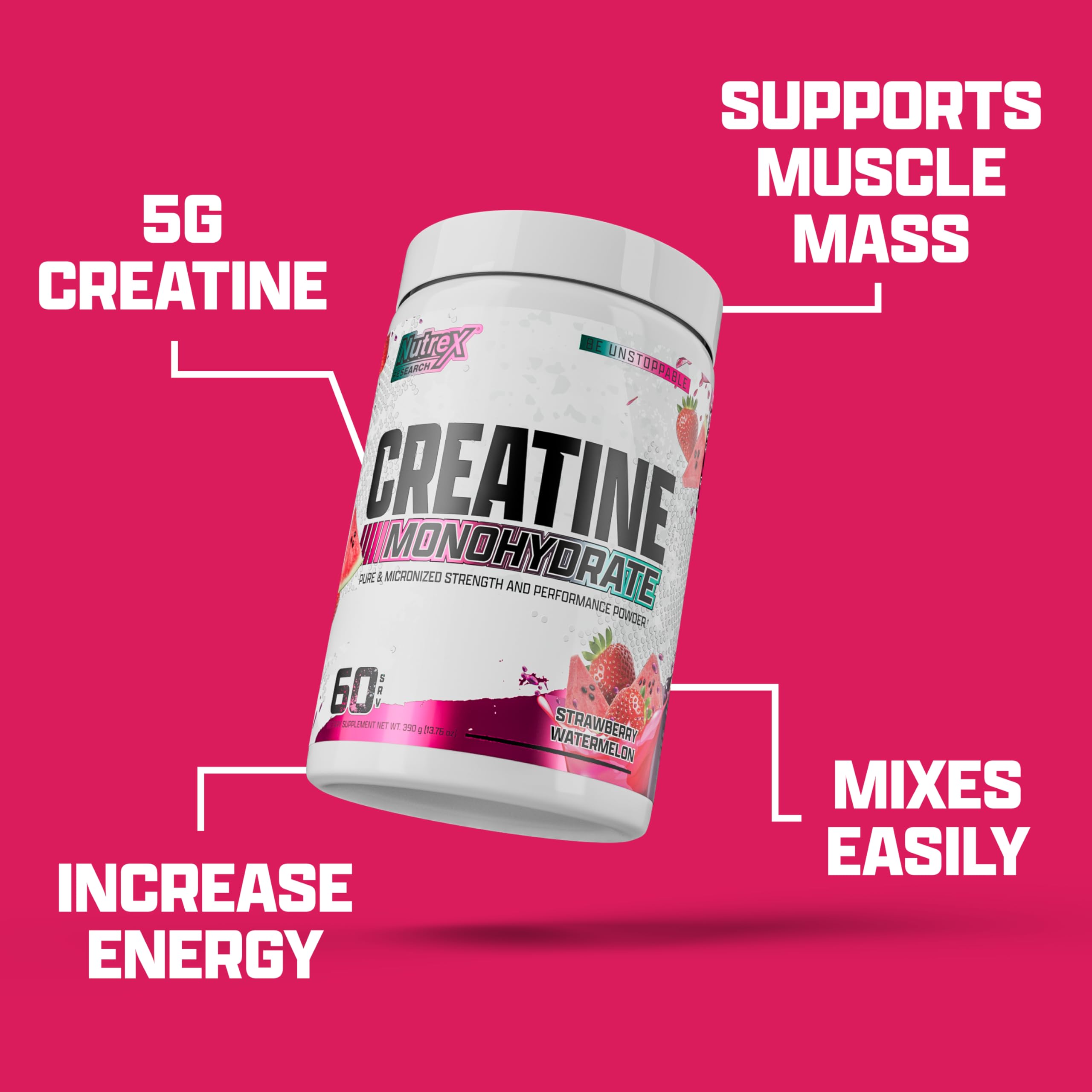Nutrex Research creatina, mezcla rápida para batidos previos al entrenamiento.