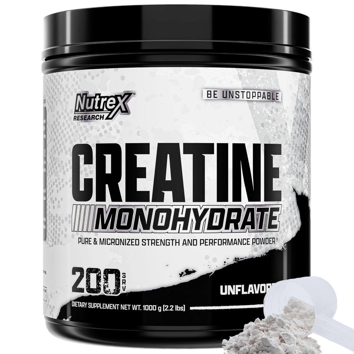 Nutrex Research Creatina Monohidrato en bote de 1 kg, apoyo a energía muscular y rendimiento sostenido
