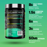 Nutrex Research EAA Hydration, verter en vaso para hidratación sostenida durante sesiones intensas