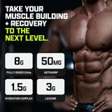 Nutrex Research EAA Hydration, etiqueta de ingredientes destacando 9 EAAs y 6 g de BCAA.