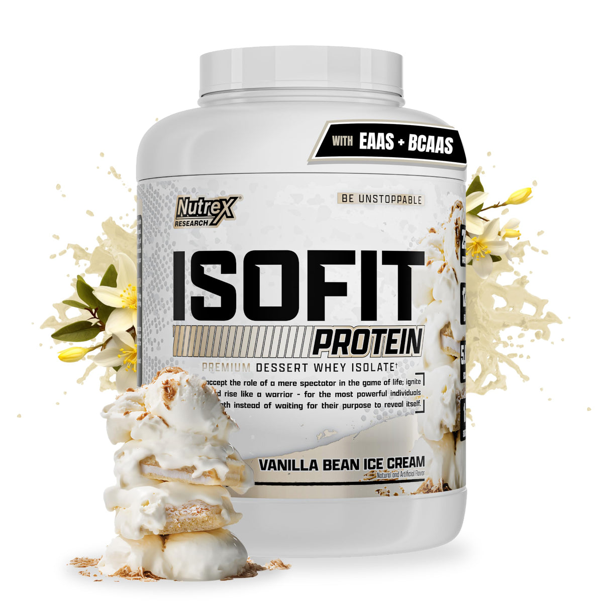 Nutrex IsoFit proteína aislada vainilla helado para batidos deliciosos