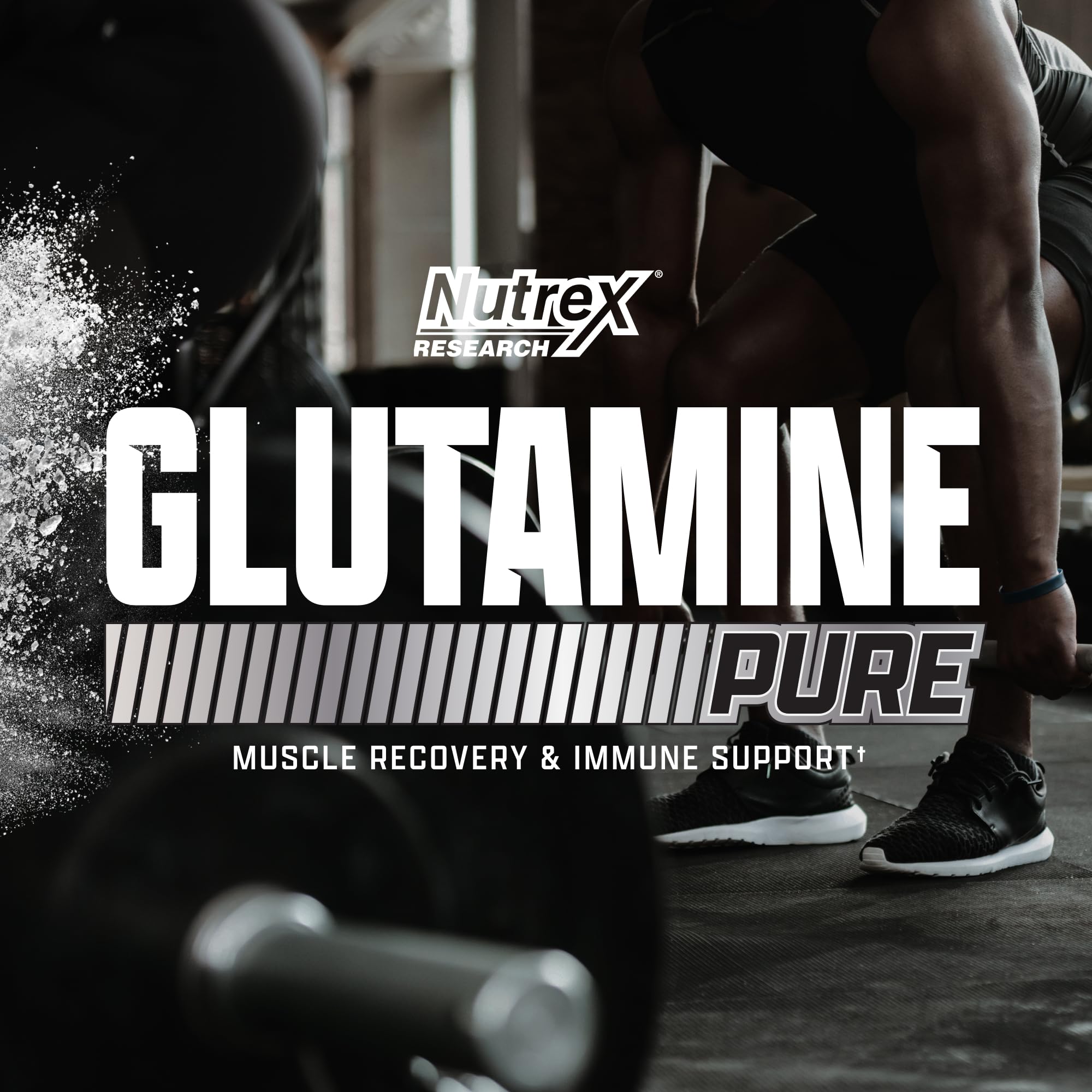 Nutrex Research L-Glutamina libre de gluten y sin OGM para dietas vegetarianas.