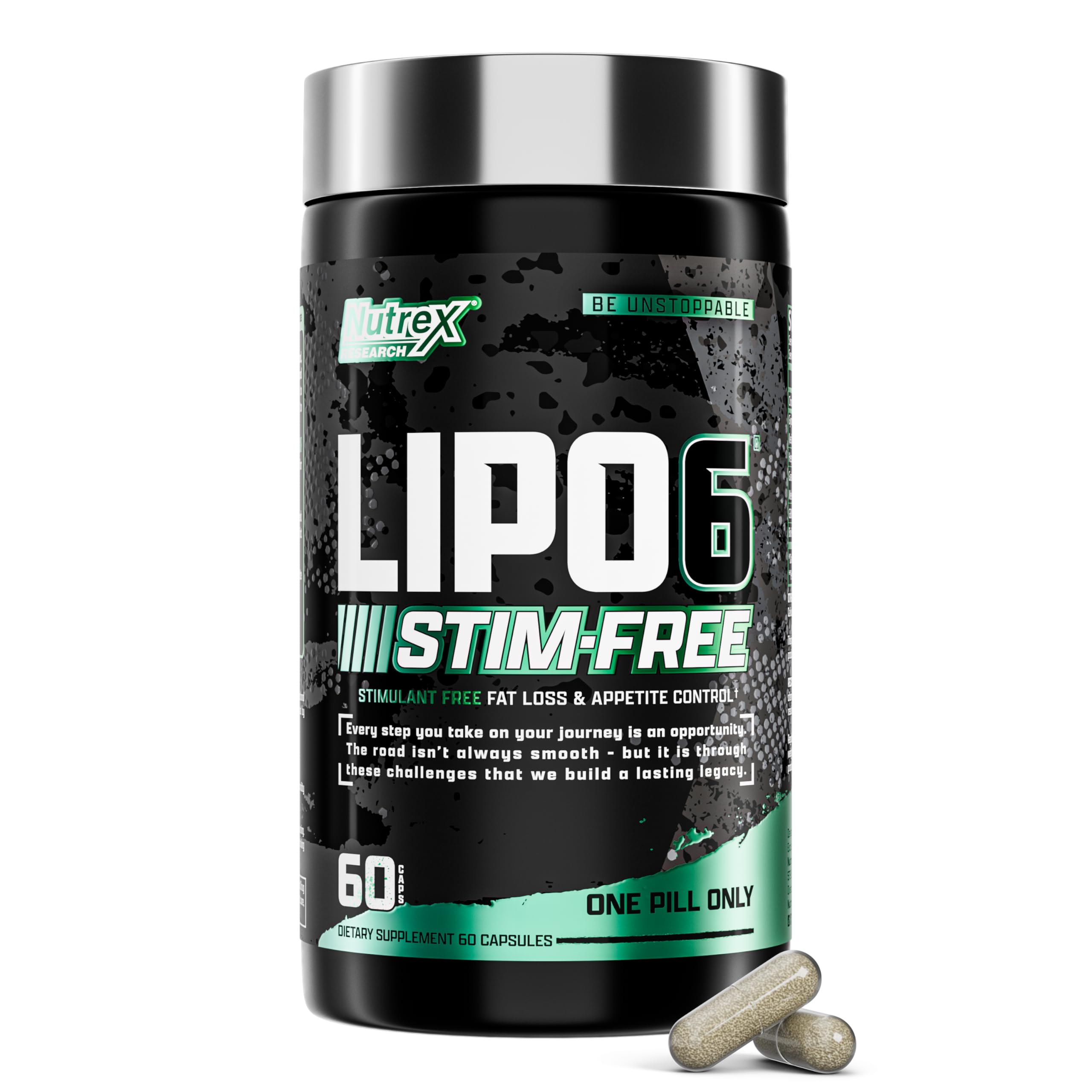 Nutrex Research LIPO SIX sin estimulante, cápsulas para metabolismo más estable.
