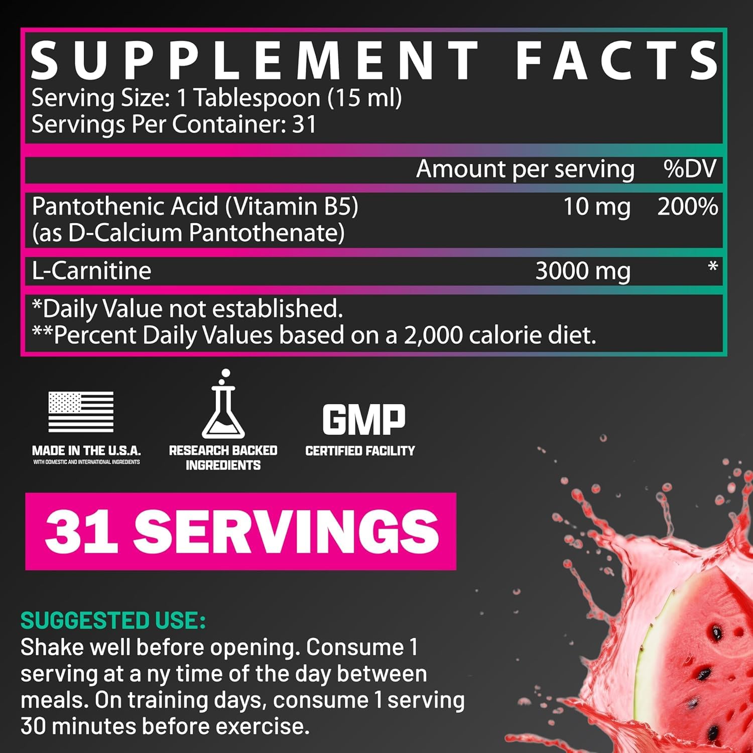 Nutrex Research Liquid Carnitine 3000, dosis precisa para tomar.
