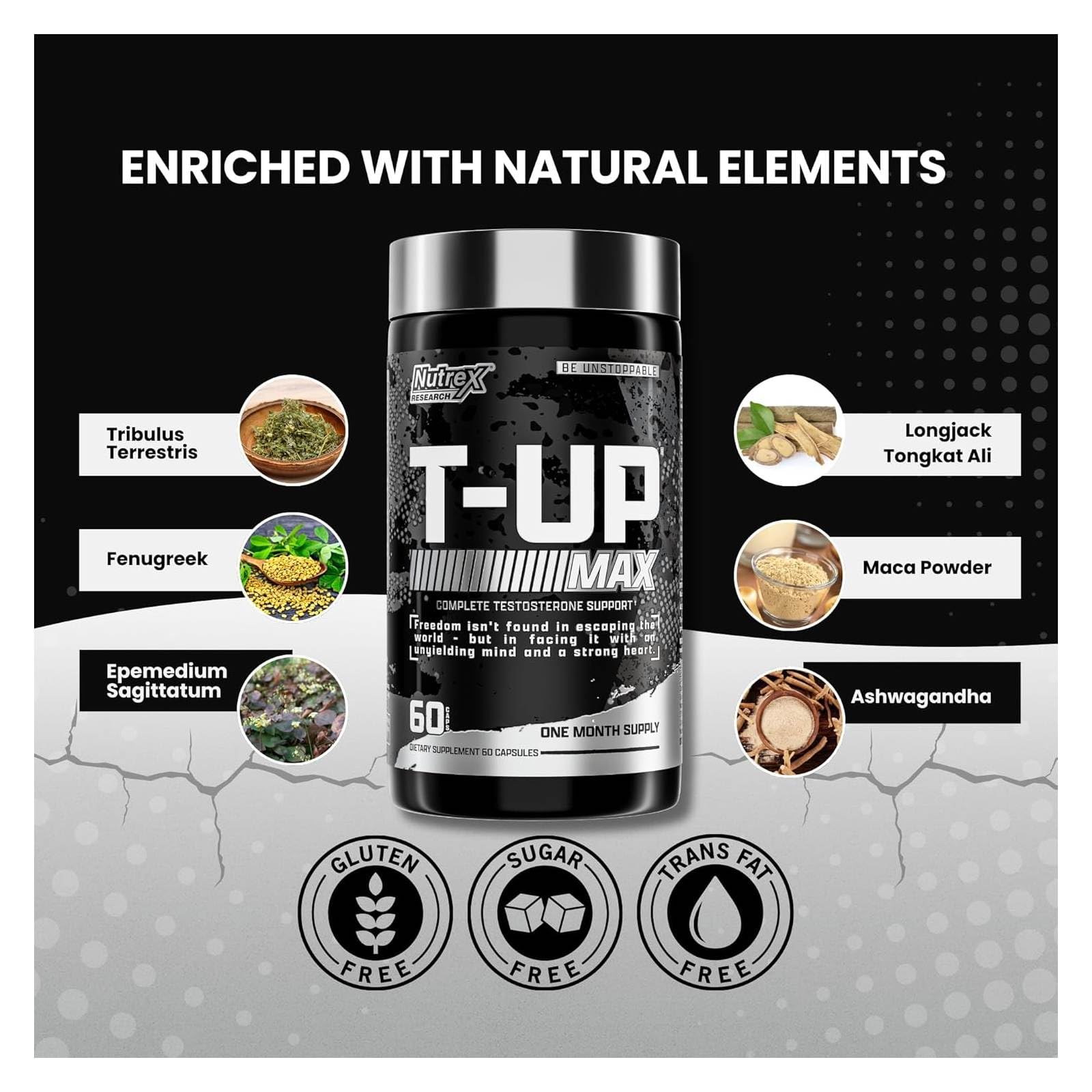 Nutrex Research T-UP, empaque caja, producto premium para fitness y bienestar.