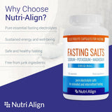 Nutri-Align Fasting Salts composición: sodio, potasio y magnesio para equilibrio electrolítico.