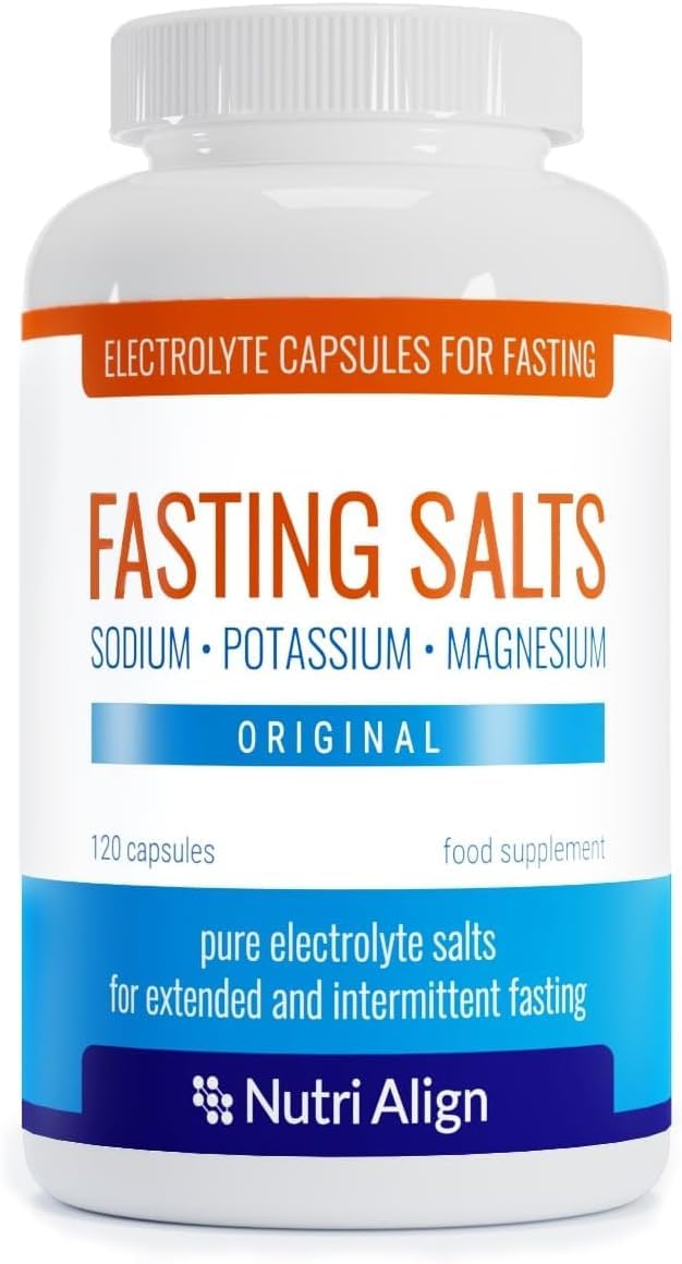 Nutri-Align Fasting Salts cápsulas: soporte de electrolitos para ayunos prolongados.