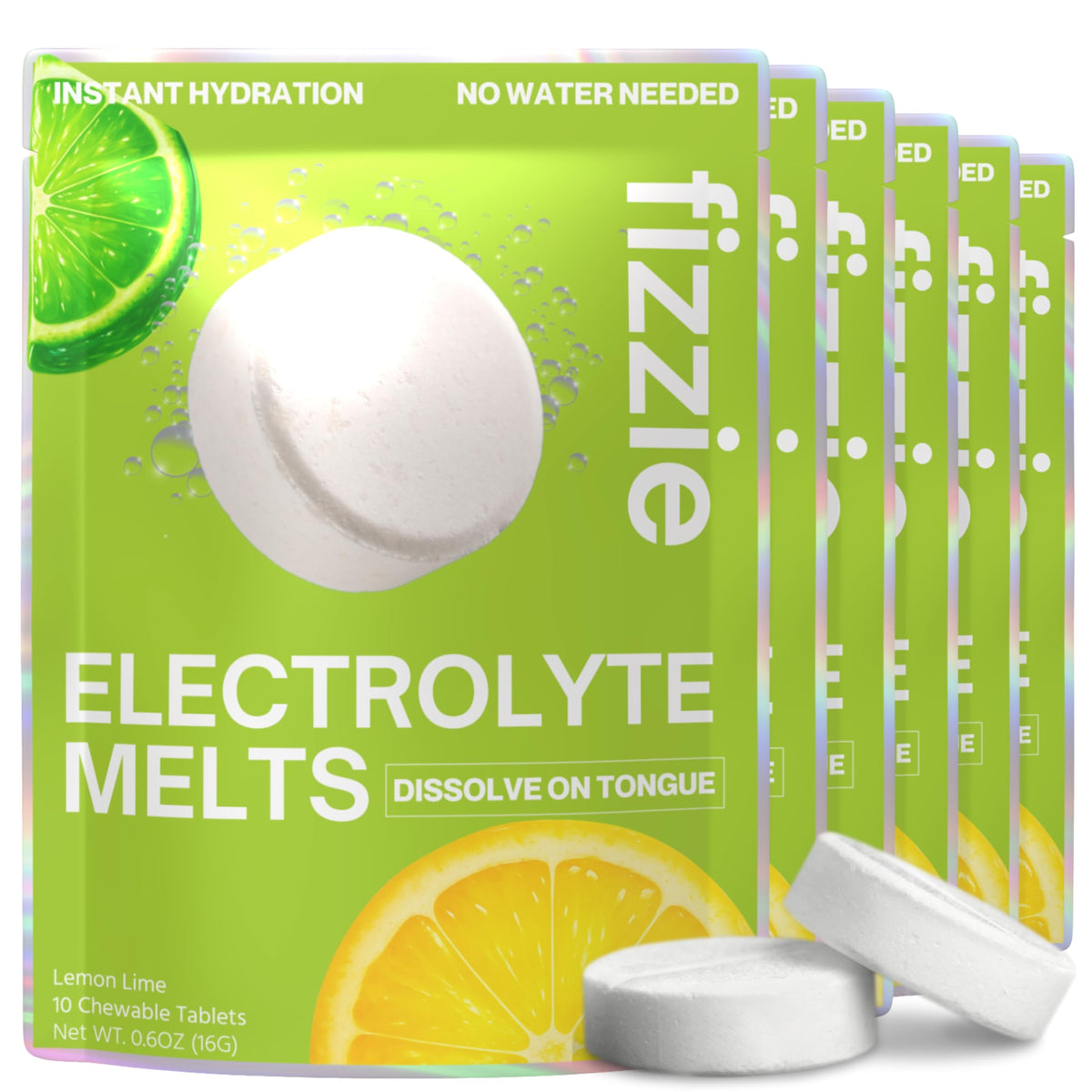 Nutri Chews Fizzie, tableta que se funde en la boca para hidratacion rapida.