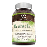 Nutri Essentials Bromelina 500 mg, tabletas de 240, apoyo digestivo potencial.