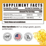 NUTRI POTENTIA cápsulas D3 K2 con MCT para mejor absorción