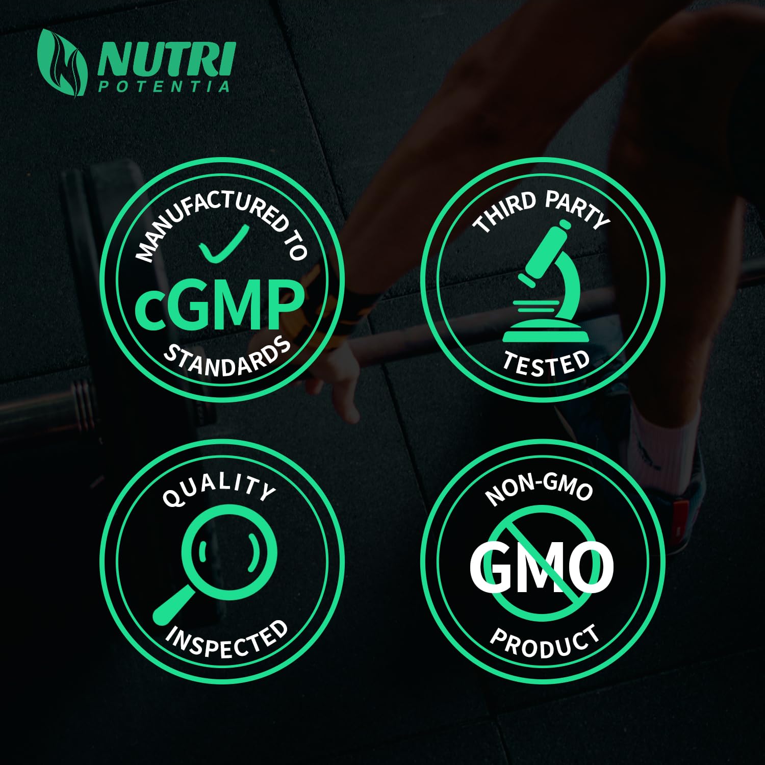 Nutri Potentia Creatina Monohidrato cápsulas, control de calidad cGMP y seguridad.