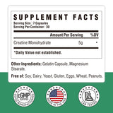 Nutri Potentia Creatina Monohidrato cápsulas, etiqueta cercana, énfasis en calidad.