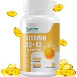 NUTRI POTENTIA frasco D3 K2 para huesos y corazón, fácil de dosificar