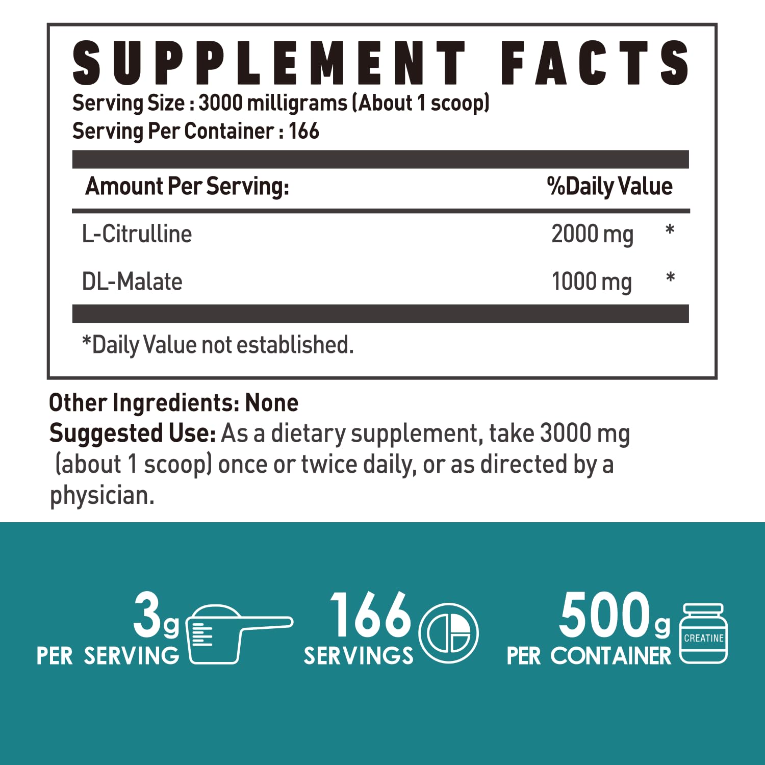 NUTRI POTENTIA L-Citrulina Malato 2:1, polvo sin sabor para bebidas.