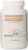 nutri-west Total Probiotics, botella frontal, posible apoyo al equilibrio intestinal para vitalidad diaria.