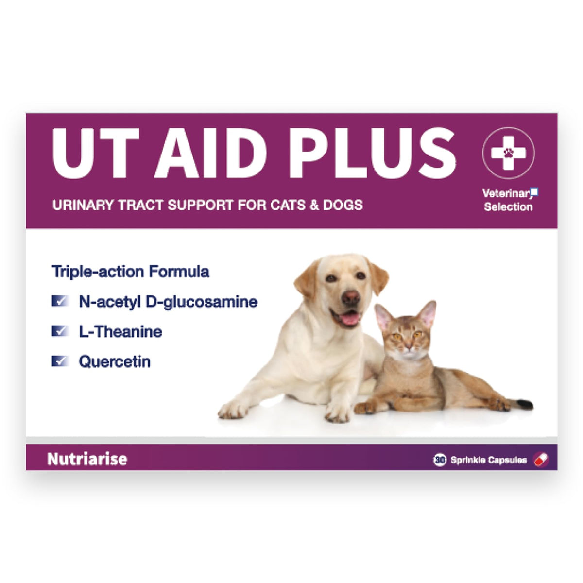 Botella de Nutriarise UT Aid Plus para el cuidado urinario de mascotas.