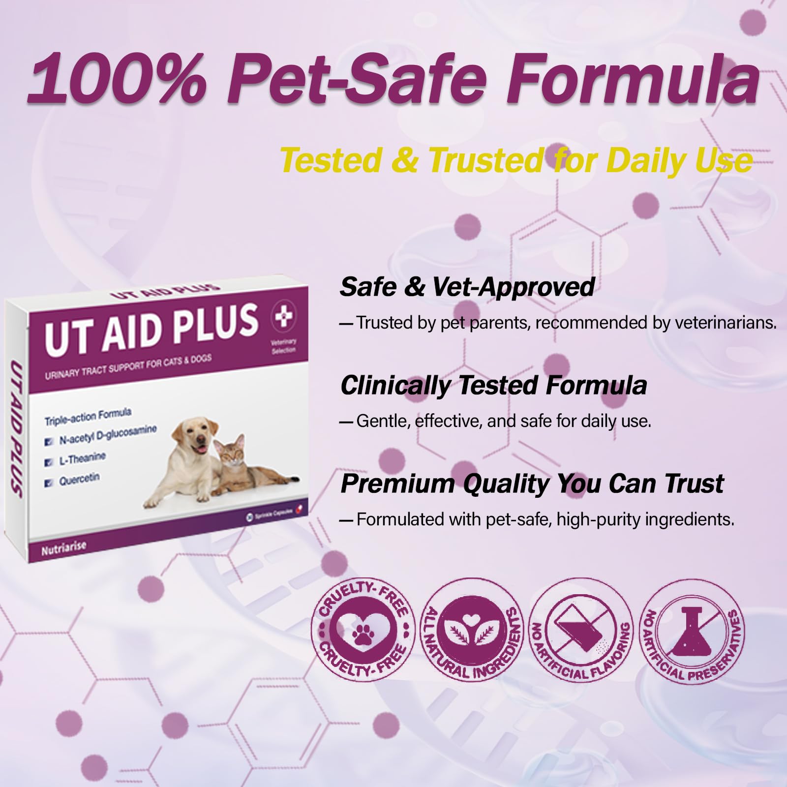 Paquete de Nutriarise UT Aid Plus con 30 cápsulas para uso sostenido.