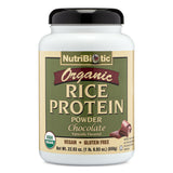 NutriBiotic proteína de arroz orgánica chocolate, bote, fuente vegana para energía sostenida