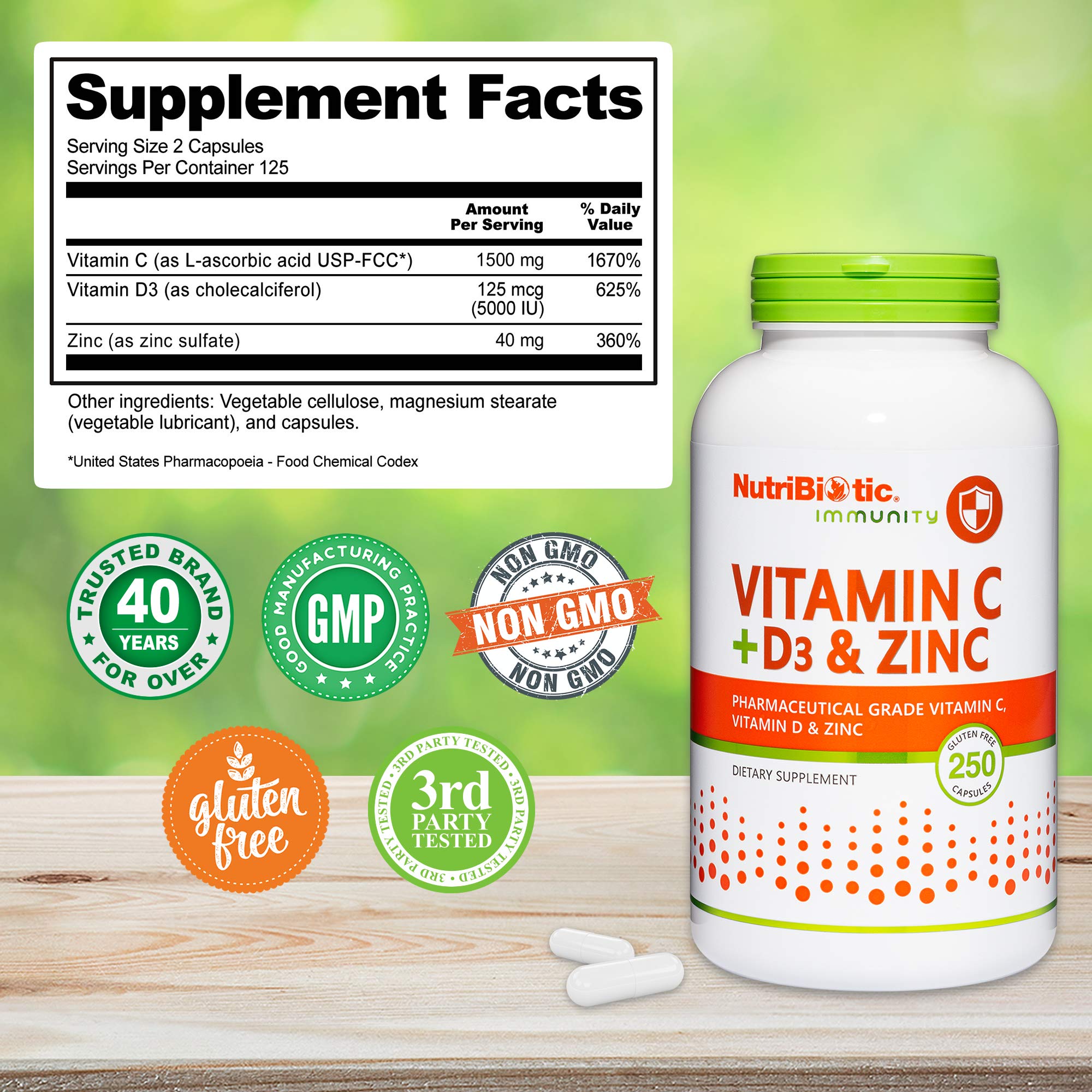 NutriBiotic cápsulas de disolución rápida para absorción conveniente.