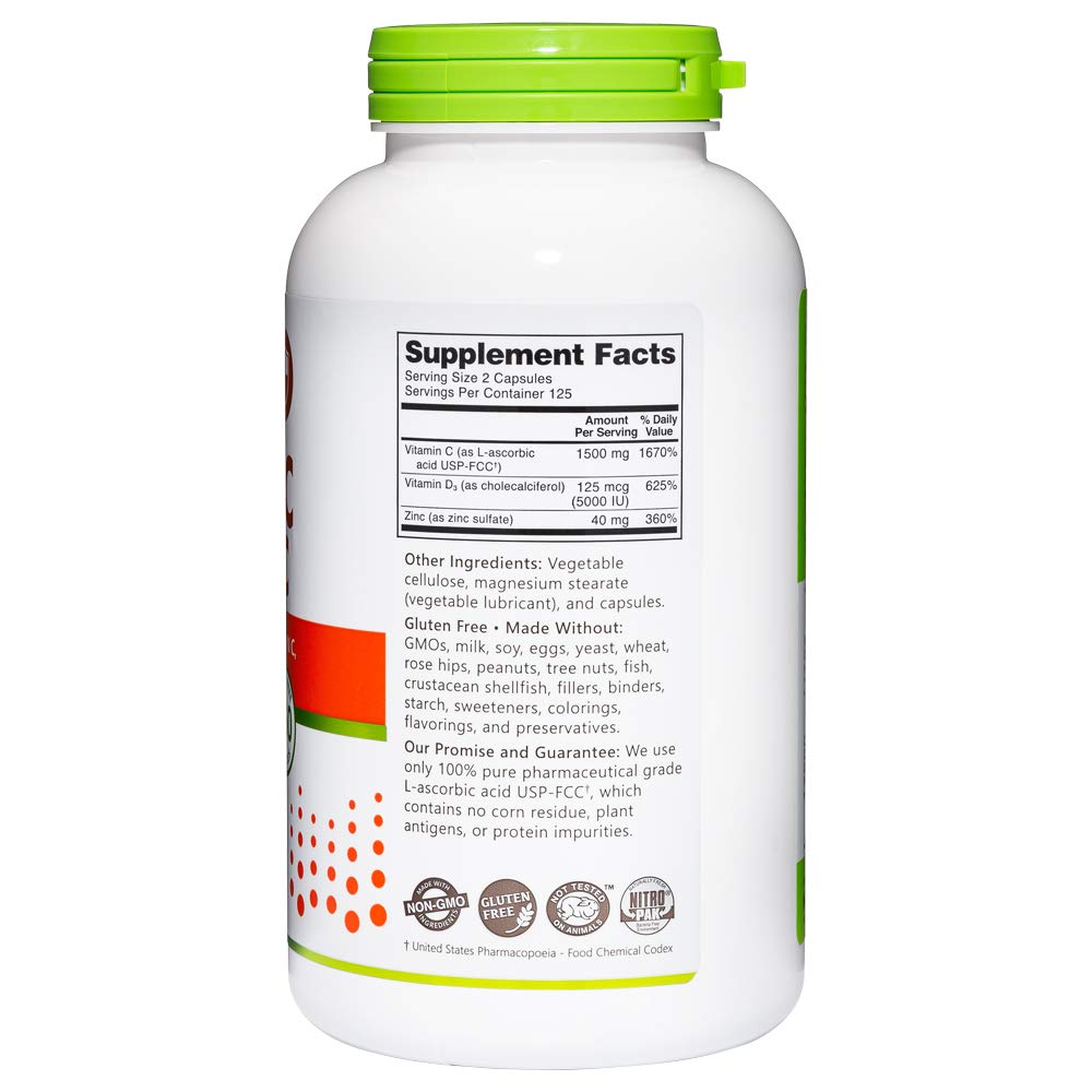 Etiqueta NutriBiotic con ingredientes clave para referencia rápida.