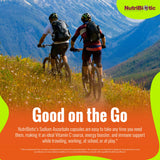 Etiqueta NutriBiotic vegana, sin gluten y sin OGM, apta para dietas específicas.
