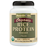 NutriBiotic Proteína de Arroz Orgánica en bolsa de 21 onzas para batidos diarios.