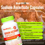 NutriBiotic cápsulas de vitamina C suaves para digestión, aptas para estómago sensible.