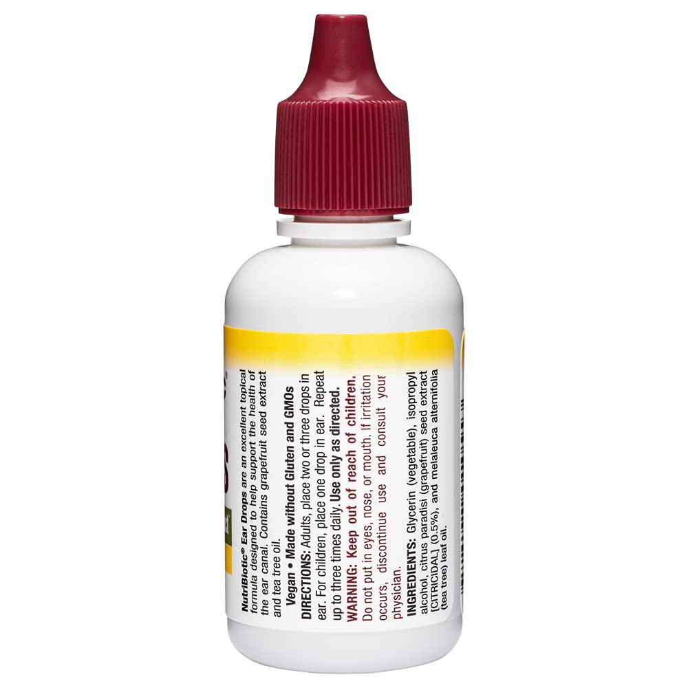 Etiqueta NutriBiotic en botella, señal de cuidado sin gluten