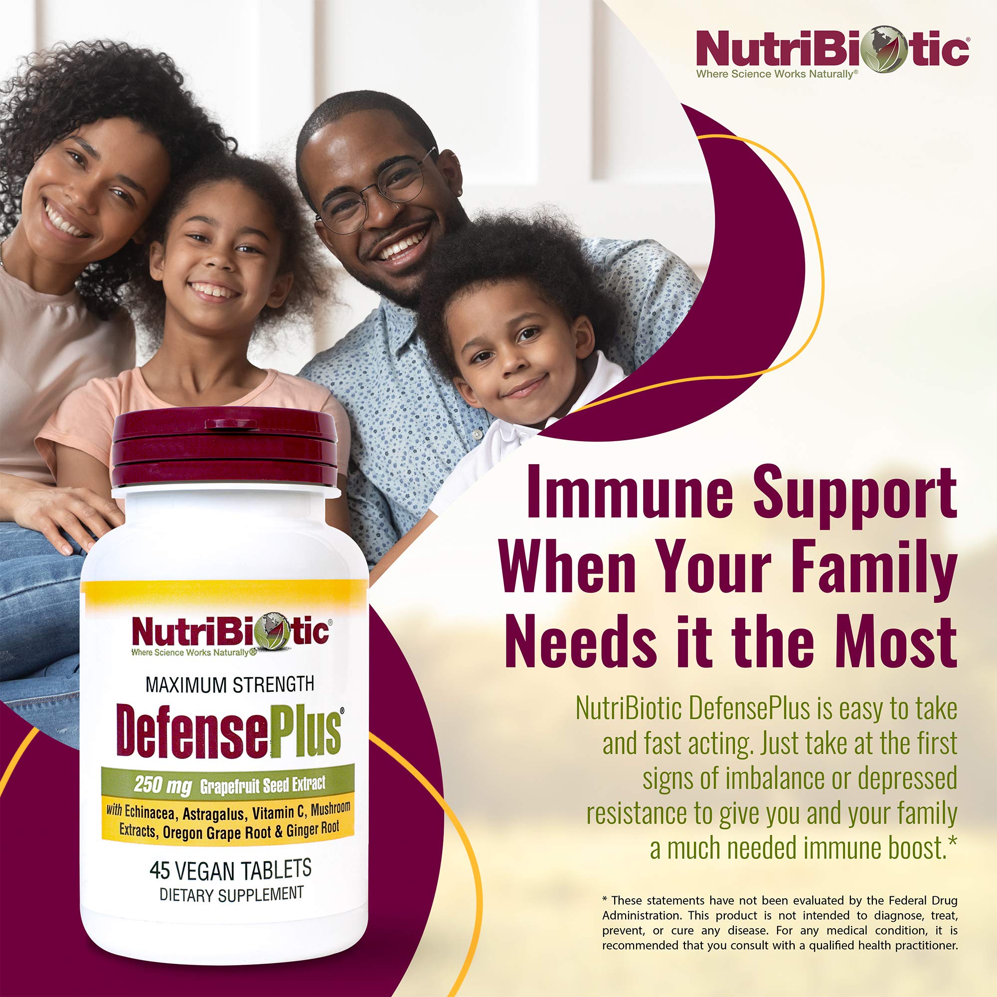 NutriBiotic DefensePlus envase original, fácil de usar en casa.