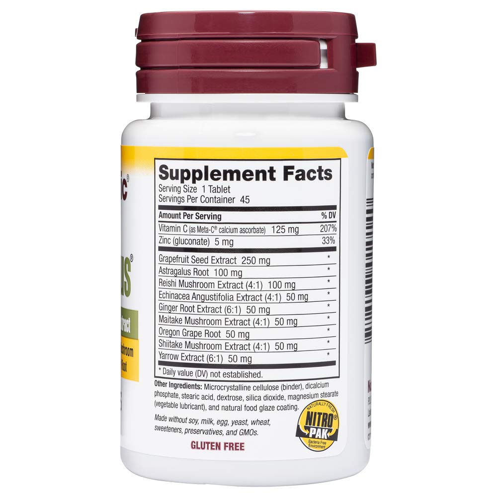 NutriBiotic DefensePlus con hongos reishi, maitake y shiitake para apoyo inmune.