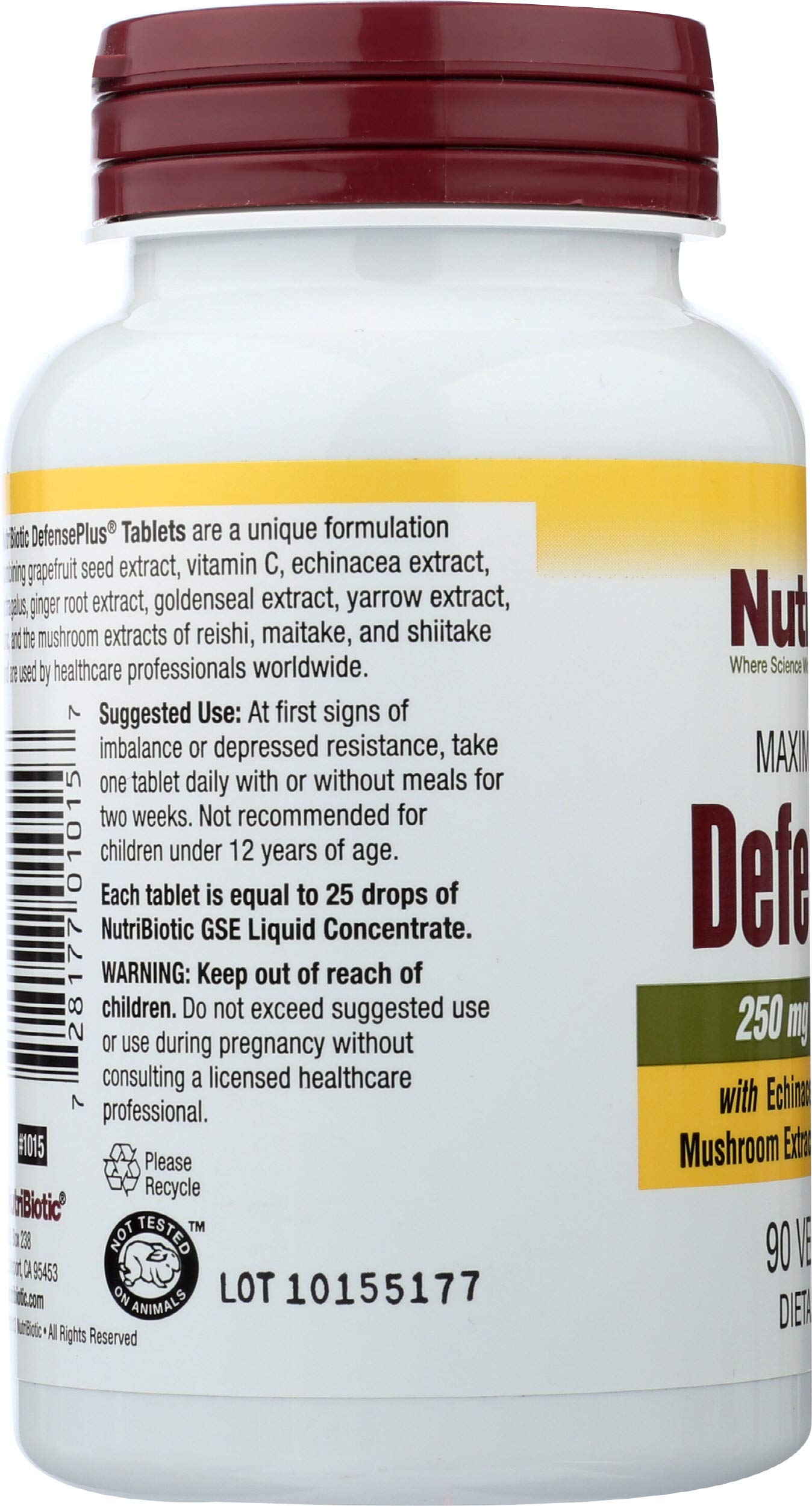 NutriBiotic DefensePlus con extractos herbales, promueve consumo natural.